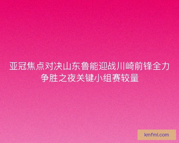 亚冠焦点对决山东鲁能迎战川崎前锋全力争胜之夜关键小组赛较量