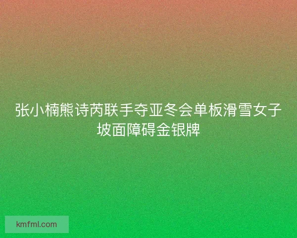 张小楠熊诗芮联手夺亚冬会单板滑雪女子坡面障碍金银牌