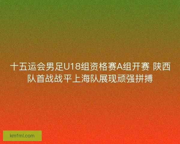 十五运会男足U18组资格赛A组开赛 陕西队首战战平上海队展现顽强拼搏